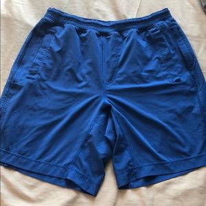 Blue lululemon athletic shorts with fitted liner